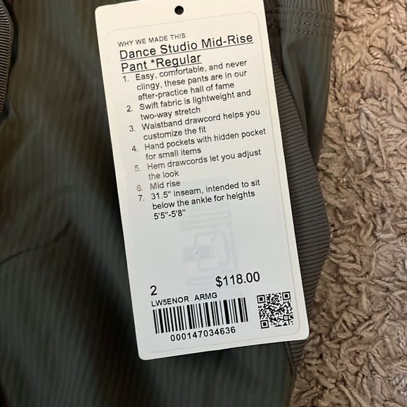 lululemon dance studio pants olive green - Picture 2 of 5